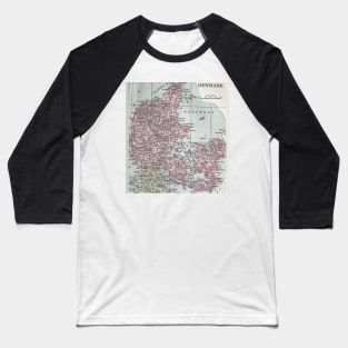 Denmark antiquarian map 1800s Baseball T-Shirt